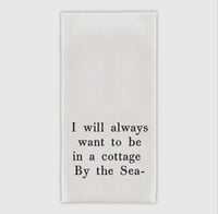 Image 1 of 100% Cotton Tea Towel-COTTAGE BY THE SEA