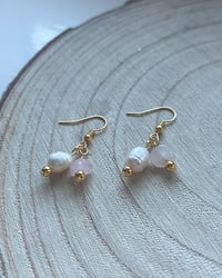 Image 1 of Crystal Freshwater Pearl Bead Earrings
