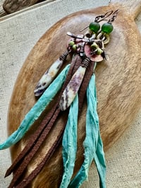 Image 5 of Tassel Petrified Fluorite earrings/ n8