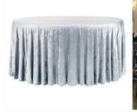 120 " Dusty blue table cloth velvet 