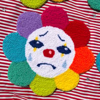 Image 1 of "Pete" Clown Flower Tufted Wall Hanging