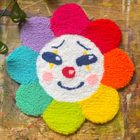 Image 2 of "Carmen" Clown Flower Tufted Wall Hanging