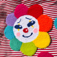 Image 1 of "Carmen" Clown Flower Tufted Wall Hanging