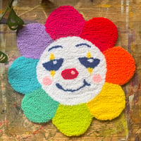 Image 2 of "Ricky" Clown Flower Tufted Wall Hanging
