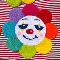 Image 1 of "Ricky" Clown Flower Tufted Wall Hanging