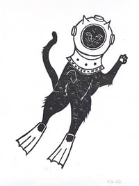 Image 1 of Scuba Kitty Print