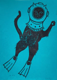 Image 2 of Scuba Kitty Print