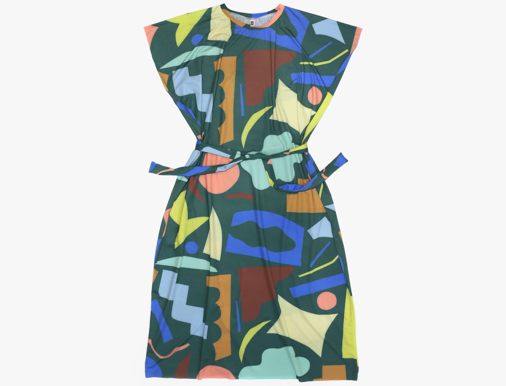 Image of GREEN CUT OUTS LOOSE DRESS