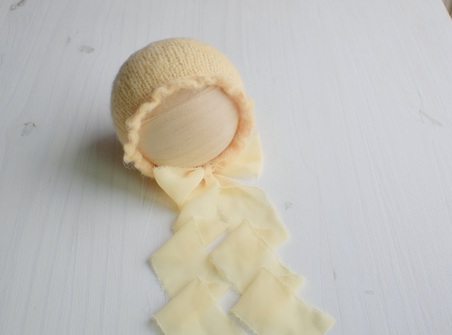 Image of Buttercream Ruffle Bonnet