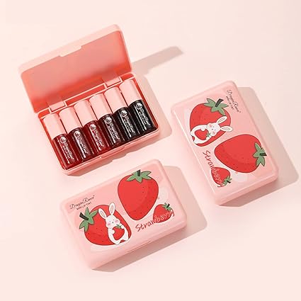 Image of Eakroo 6 Colors Lip Tint Stain Mini Liquid Lipstick, Korean Lip Gloss Moisturizing Natural