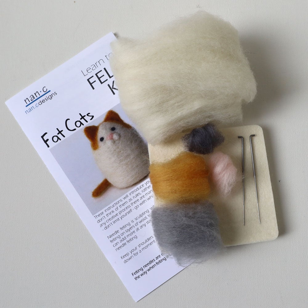 Fat Cats - Needle Felting Kit