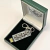 Pewter USB Keyring 32GB.