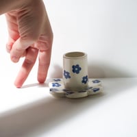 Image 4 of Bloom Candle Holder Blue & White Flowers