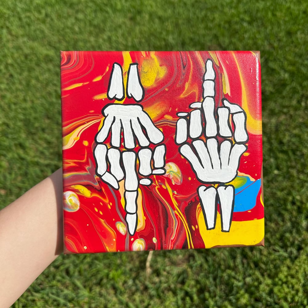 Image of Fluid double middle finger canvas 