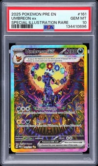 Image 1 of PSA 10 - 2025 POKEMON PRE EN-PRISMATIC EVOLUTIONS #161 UMBREON ex SPECIAL ILLUSTRATION RARE