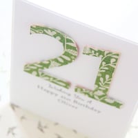 Image 2 of Birthday Card for Her. Number Happy Birthday Card. Green.