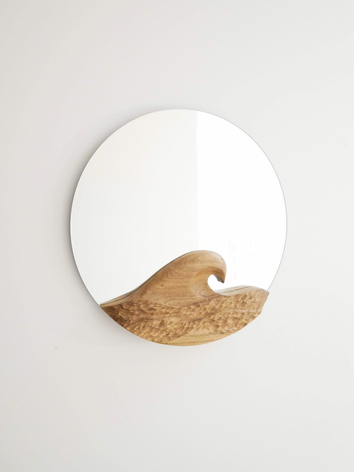 Miroir "Èrsa" 40 cm - Chêne sculpté