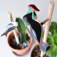 Image 4 of 3 wooden birds + 2 plant stakes