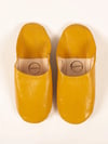 Moroccan Babouche Leather Slippers - Mustard