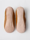 Moroccan Babouche Leather Slippers - Caramel