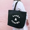 Books & Snacks Tote Bag - Black