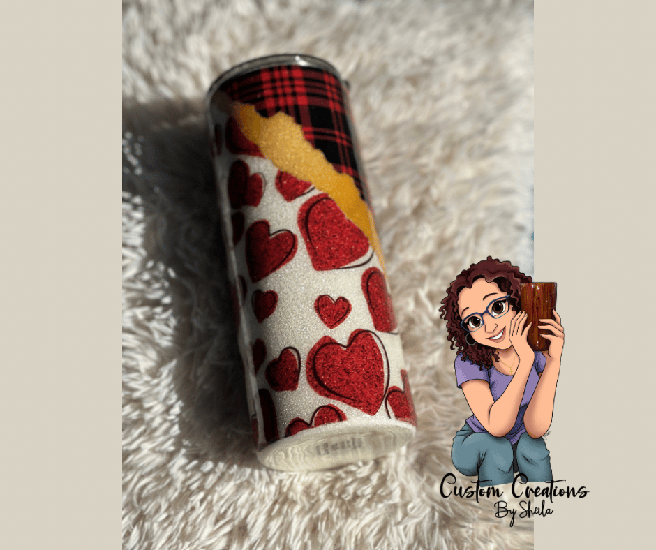 Image of 30 oz Heart/Plaid Tumbler