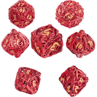Image 1 of Hollow out polyhedron red metal dice for Dragon and Dungeon table game
