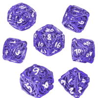 Image 2 of Hollow out polyhedron red metal dice for Dragon and Dungeon table game