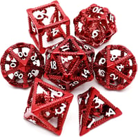 Image 4 of Metal DND dice white gold hollow dragon dice set suitable for dragon and dungeon metal dice set