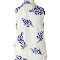 Image 3 of Vintage 1960s-70s Button Front  Sleeveless Grape Print Top - L