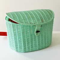 Image 1 of Panier besace plastique vert