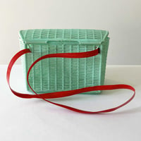 Image 2 of Panier besace plastique vert