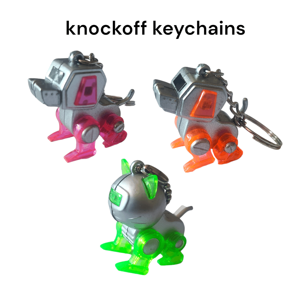 robot pet keychains & figures