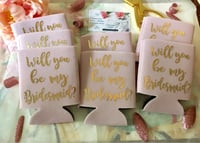 Image 2 of Blush Pink, Bridesmaid Proposal Can Holder, Personalized Bridal Party Gifts