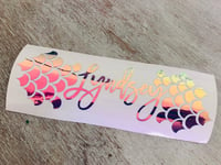 Image 4 of Holographic Mermaid Scales Name Decal, Personalized Cup Decals