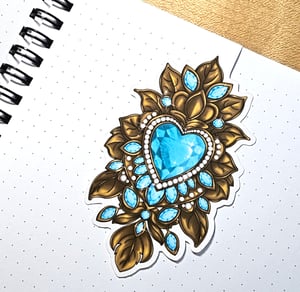 Image of Sapphire Jeweled Heart Bookmark
