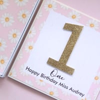 Image 2 of Daisy Birthday Card. Personalised Birthday Card for Girl. 