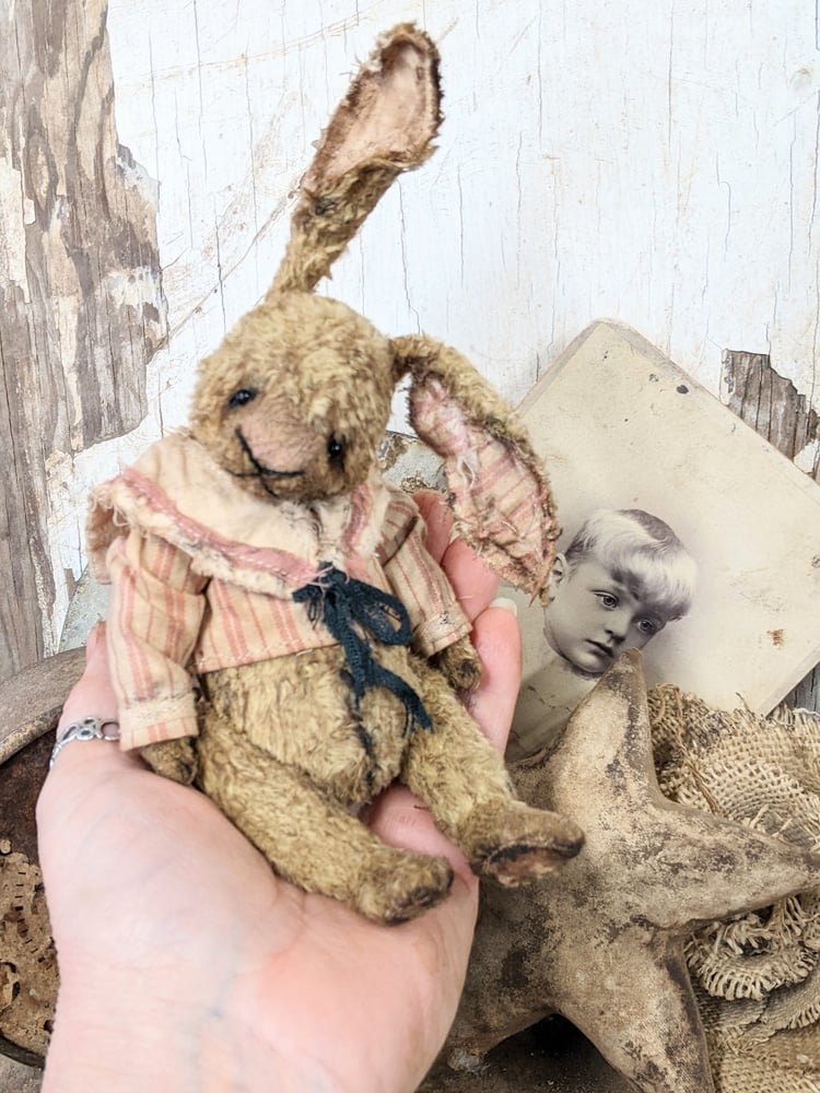 Image of 5" (7" incl ears)  Vintage Shabby Sailor Rabbit by Whendi's Bears