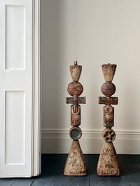 Image 4 of Early Ceramic Totem Lamp by Rooke, England