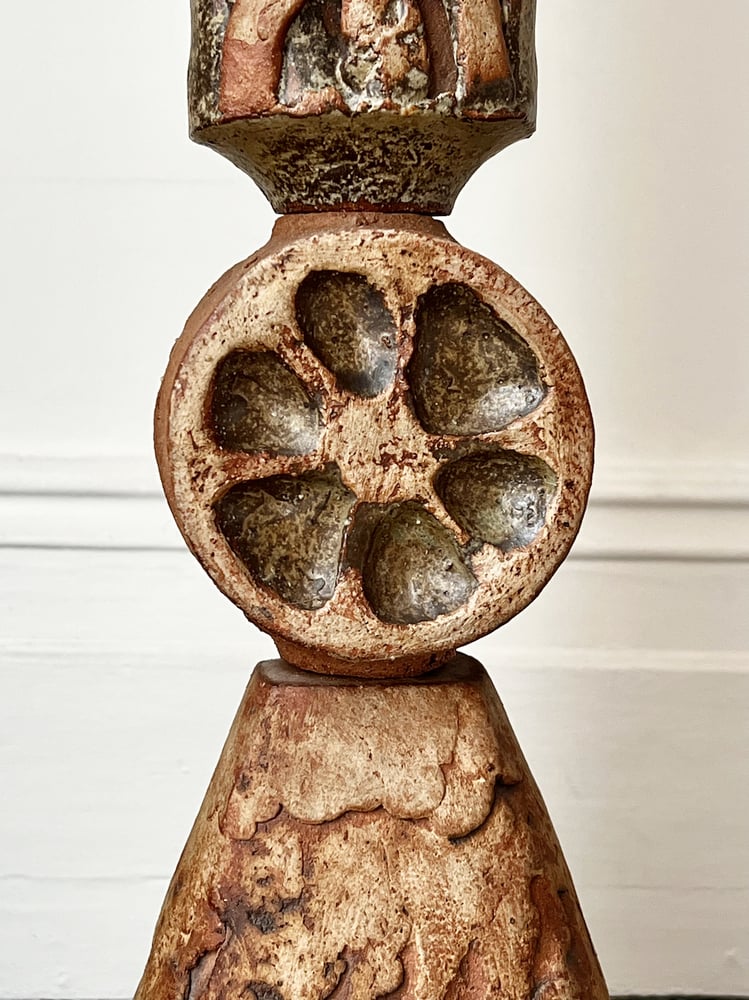 Image of Early Ceramic Totem Lamp by Rooke, England