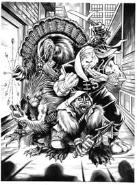Image 1 of TMNT & Other Strangeness Tribute Illustration -11x17 Original Art