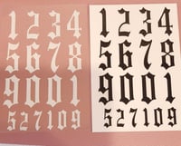 Image 1 of OLD ENGLISH NUMBERS - Sticker pack ( 8 sheets)