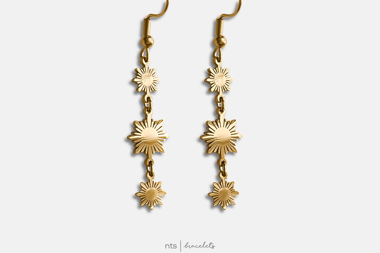 Image of SUN TIER DROP EARRINGS (Gold)