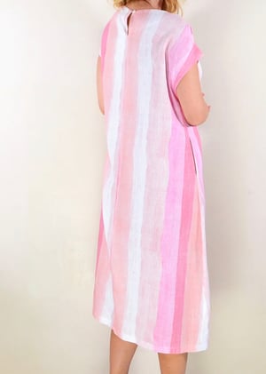 Image of Kylie Colourwave Linen/Cotton Dress - Pink