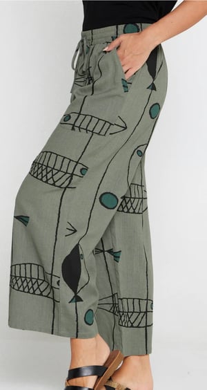 Image of Anne Linen/Cotton Pants - Fish Khaki