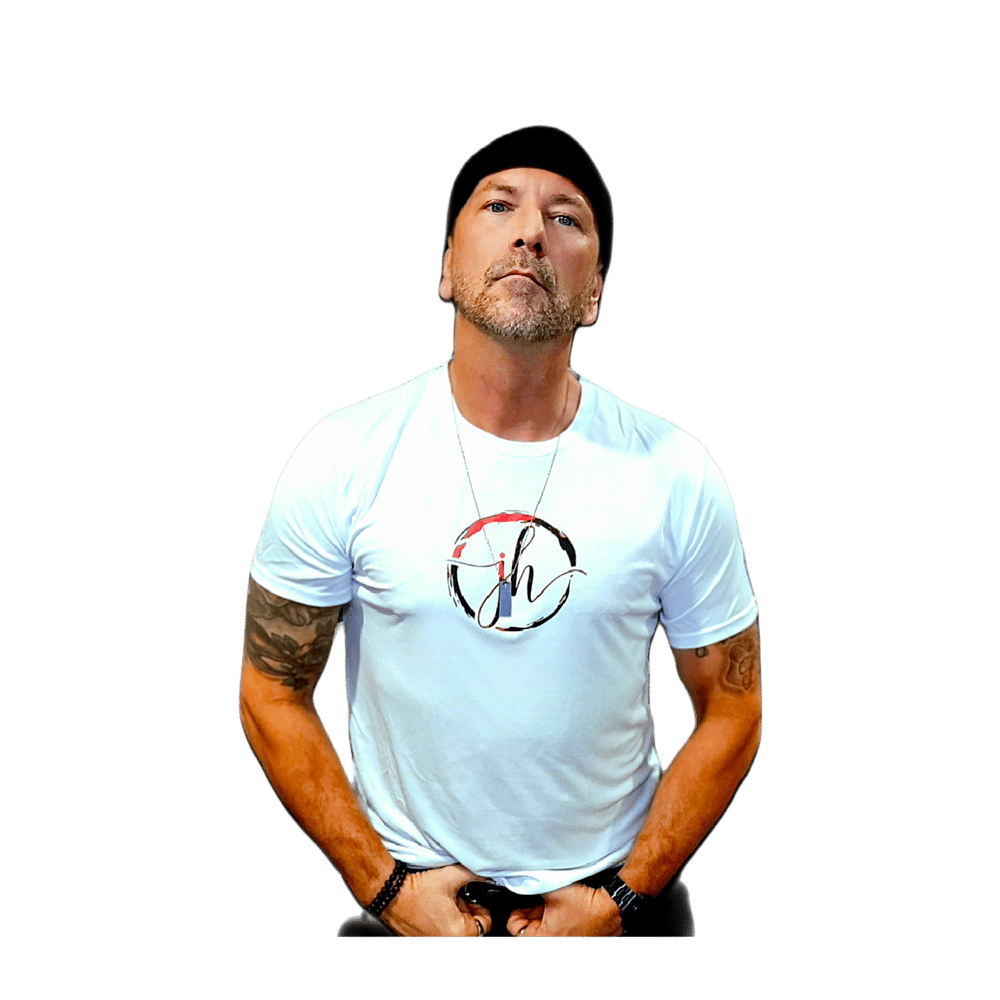White JH Brand 100% Polyester Mens and Womens Designer Tee Shirt