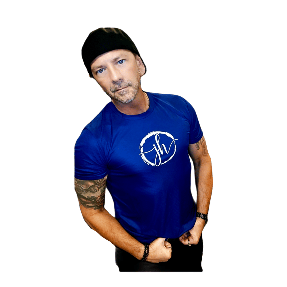 Navy Blue JH Brand 100 % Polyester Mens and Womens Designer Tee Shirt