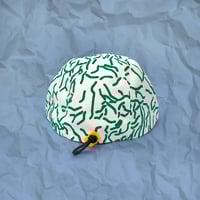 Image 4 of SCRUNCH CAP - BLACK / WHITE&GREEN