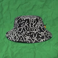 Image 4 of SCRUNCH BUCKET HAT - GREEN & WHITE / BLACK
