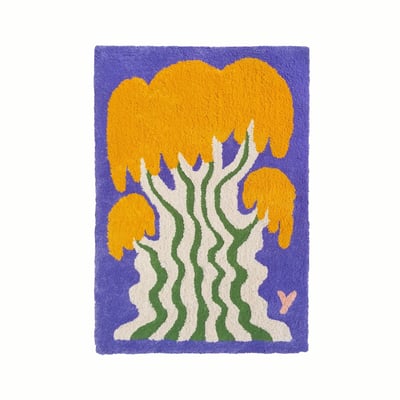 Image of SMALL RUG - MYSTIC TREE - YELLOW